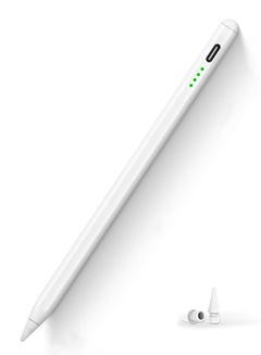 اشتري Stylus Pen for iPad 9th&10th Generation-Active Pencil Compatible with 2018-2023 Apple iPad Pro11&12.9'', iPad Air 3/4/5,iPad 6-10,iPad Mini 5/6 Gen-White في الامارات