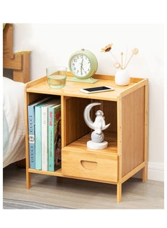 اشتري Nightstand End Table Side Table for Bedroom Home Office Bedside Cabinets with 2-Drawer and Open Shelf في الامارات