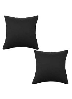 Buy Set of 2 Pieces Square Soft Velvet Decorative Cushion with Solid Design and Attractive Colors - 45x45 cm in Saudi Arabia