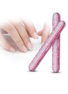 اشتري Magic Nano Glass Nail File, Crystal Shine Polisher with Protective Case, Pink في السعودية