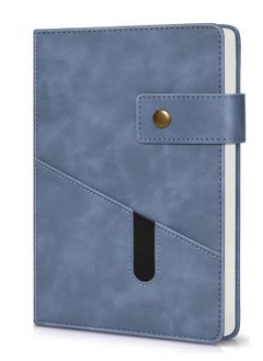 Buy A5 Leather Journal, Personalized Hardcover with 100/200 Pages of 100gsm Thick Ruled Paper for Daily Writing, School, Travel, Business, and Home (BLUE) in UAE