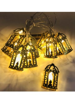 اشتري سلسلة أضواء رمضان تعمل بالبطارية سلسلة أضواء LED على شكل نجمة الجنية لمهرجان العيد وديكورات المنزل والحديقة في الأماكن المغلقة والخارجية ضوء رمضان 2 متر 10 LED في الامارات