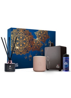 Buy Dr Scent Ramadan Package – Elegant Combo Box Includes, Intelligent Aromatherapy ECO Tulip Diffuser, 170ml of Exquisite Aroma Oil, Reed Diffuser, and Enchanting Scented Candle in UAE