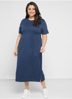 Buy Pleated T-Shirt Midi Dress in Saudi Arabia