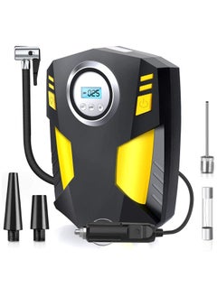 Buy Digital Tyre Inflator, Portable Air Compressor Car Tyre Pump 150PSI Rapid Car Tyre Inflator Air Pump, 3 Nozzle Adaptors and Digital LED Light in Saudi Arabia