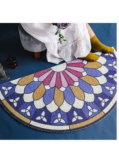 اشتري Doormat Coil Semicircle Household Chic Creative Floor Mat Door Carpet Foot Pad for Bathroom Doorway Entrance for Sofa Living Room Bedroom Bathroom Home Decor 1Pc في الامارات