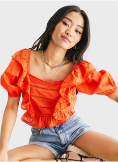 Buy Frill Detail Crop Top in UAE