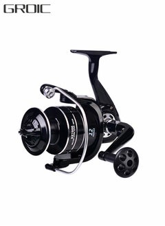 اشتري Fishing Reel Wheel Full Metal Wear Resistant Foldable Spinning Wheel Waterproof with Wooden Handle for Seawater Freshwater-4000 في الامارات