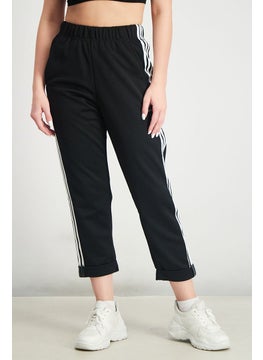 اشتري Women 3 Stripe Primeblue Track Pants, Black and White في الامارات