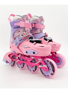 Buy Professional Inline Skating Shoes Adjustable Roller Skates with High-Performance Speed (Pink L(36~39) in UAE
