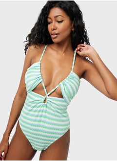 Buy Halter Neck Cut Out Swimsuit in UAE