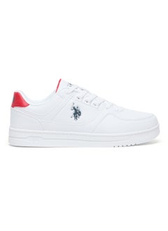 Buy Men's White and Red Low-Top Sneakers - Lightweight Classic Lace-Up Design, Comfortable for Everyday Outfits in UAE