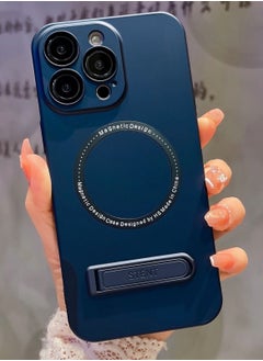 اشتري Magsafe Stand Case for iPhone 13 Pro Max Magnetic Phone Case with Slim Kickstand Hard PC Back Blue في السعودية