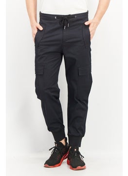 Buy Men Luke Fit Drawstring Cargo Pants, Navy in UAE