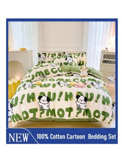 اشتري صنف A 100٪ قطن سرير أربعة قطع طقم سرير أطفال كارتون للأطفال مع غطاء سرير وغطاء وسادة في السعودية