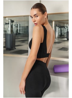 اشتري Black Support/Shaping V-Neck Knitted Sports Bra THMAW24SS00017 في مصر