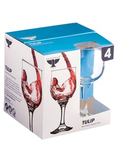 Buy Tulip Red Wine Glass, Clear - Set of 4 in UAE