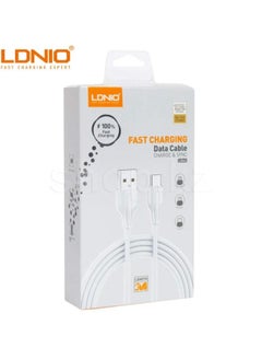 Buy Ldnio Ls543 Type-C To Usb A Mobile Phone Fast Charging Data Cable With Robust And Durable Design, Minimizing Wear And Tear For Long-Term Use - White in Egypt