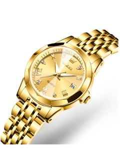 Buy Watches for Women Stylish Stainless Steel Water Resistant Quartz Analog Watch Gold 9931 in UAE