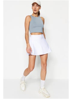 اشتري White 2 Layer Tennis Knitted Sports Shorts Skirt With Shorts TWOSS22SR00067 في مصر