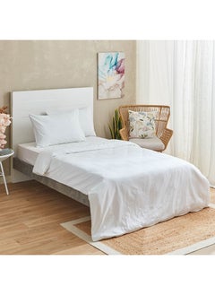 Buy Zenith 4-Piece Solid Cotton Twin Duvet Cover Set 220 x 160 cm in UAE