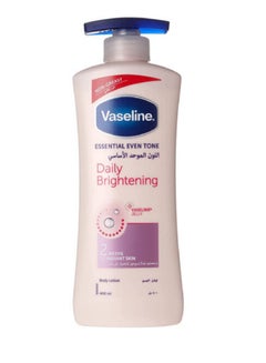 Buy Vaseline Body Lotion Essential Even Tone Daily Brightening With Vitamin B3 For Fair Even Toned Skin, 400ML in Saudi Arabia