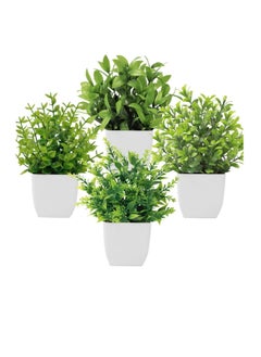 Buy 4 Pack Mini Fake Plants Small Potted Artificial Plants Plastic Plants for Home Bathroom Office Table Decoration in Egypt