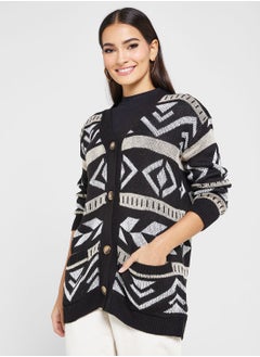 Buy Intarsia Printed Cardigan in Saudi Arabia