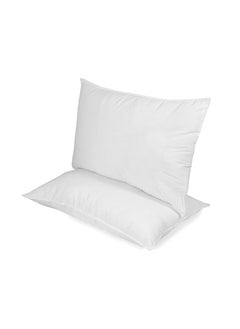 Buy 2-Piece Solid Bed Sleeping Cotton Pillow Cotton White 50X75cm in UAE