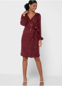 Buy Sequin Wrap Dress in Saudi Arabia