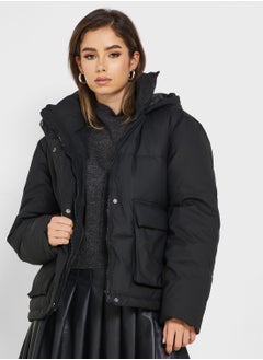 Buy Pocket Detail Puffer Jacket in Saudi Arabia