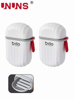 Buy 2 Pieces Soap Box Holder,Travel Soap Case Box With Cover,Portable Anti Overflow Soap Dish,Built-in Drain Shelf,Soap Dish Holder in UAE