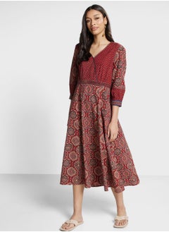 Buy Teared Printed Dress in UAE