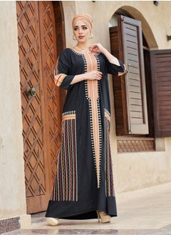 Buy High-quality cotton Arabic jalabiya with an ancient Arabic heritage design in Saudi Arabia