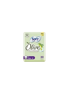 Buy Sanitary pads for women, cotton texture, highest absorption, with wings to prevent leakage, with olive oil to moisturize the skin and prevent itching, 30 pieces in Saudi Arabia