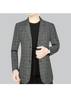 Buy 2024 Mens Casual Blazer Spring Business Suit Jacket Gray in Saudi Arabia