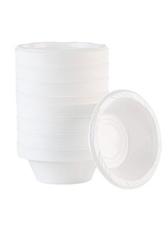 Buy 100-Pack of 5oz Heavy-Duty Disposable Plastic Bowls - Perfect for Desserts, Ice Cream, Snacks, and Soup Containers in UAE