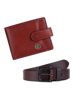 Buy Gift for Men Combo - Genuine Leather Wallet and Belt Combo for Men - Leather Belt for Men - Birthday Special & Unique Gift Ideas for Husband, Boyfriend, Father (DPTP) in UAE