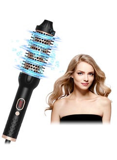 Buy Double PTC Thermal Brush Heated Round Curling Brush Tourmaline Thermal Double Round Brush Ceramic Ionic Hair Curling Iron Straightening Comb for All Hair Styles with LCD Display in Saudi Arabia