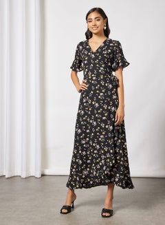 Buy Floral Wrap Maxi Dress in Saudi Arabia