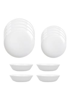 اشتري Dinner Set 12 PC SET Durable Tempered Opal Glass Dinner Set 4x Dinner Plate 4x Dinner Bowl 4x Soup Bowl NAM12 في الامارات