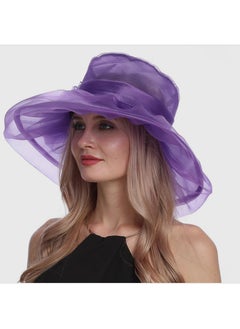 Buy New Organza Large Brim Sunvisor Hat Foldable UV Resistant Beach Hat in UAE