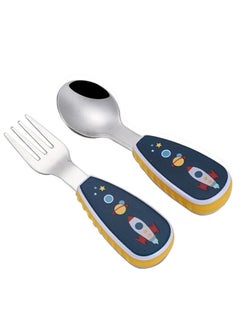 Buy Brain Giggles Space Design Kids Cutlery Set with Case in UAE