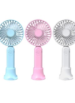 Buy Mini Handheld Fan For Home, Office And Outdoor, Rechargeable, 3 Speeds (Multi Color) in Egypt