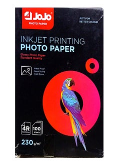 Buy 100 Sheets 4R Size Inkjet Printing Glossy Photo Paper 230gsm 102x152 millimeter in UAE