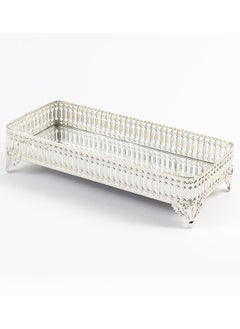 اشتري Inci Small Baton Tray, Silver - 31x14 cm في الامارات