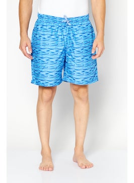 اشتري Men Allover Print Board Shorts, Blue Combo في الامارات