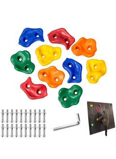 Buy 10 Pcs Rock Climbing Holds For Kids Set,Rock Climbing Holds,Climbing Wall,Climbing For Adult Indoor And Outdoor Play Accessories,With Mounting Hardware,Home Playground Climbing Wall Grip Kits in UAE