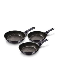 اشتري Aluminium 3 Pieces Frypan Set, Metallic Line Carbon Pro Edition, Grey, Hungary في الامارات