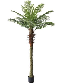 Buy 8.5ft Artificial Palm Tree 18 Leaves Outdoor Patio and Indoor Decor,Realistic,Maintenance-Free Tropical Plant in Saudi Arabia